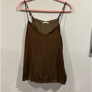 Brown silk tank